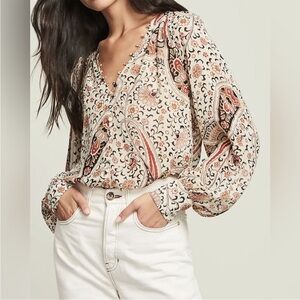 Veronica Beard Marion Top in Oat Multi size 10